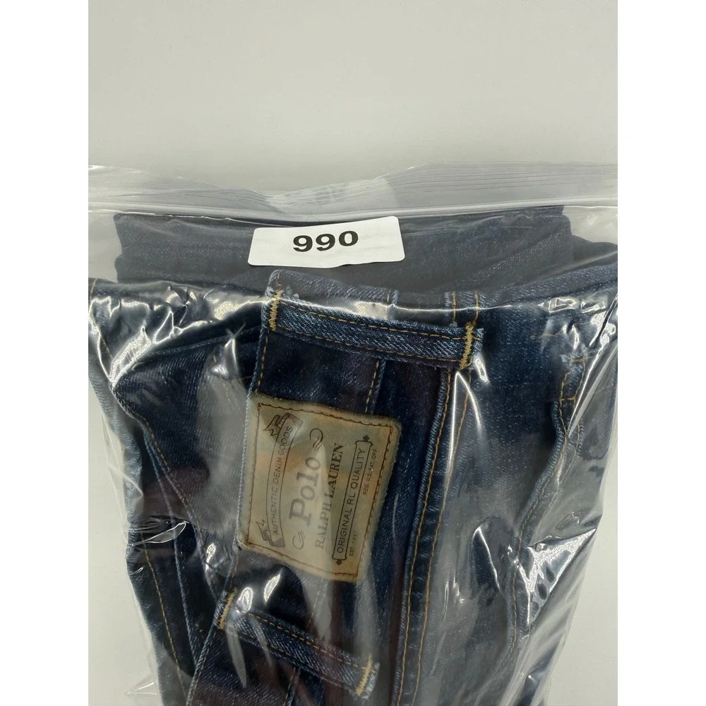 Polo Ralph Lauren Sullivan Slim Jeans Mens 40x32 Dark Wash Blue Button Fly Denim